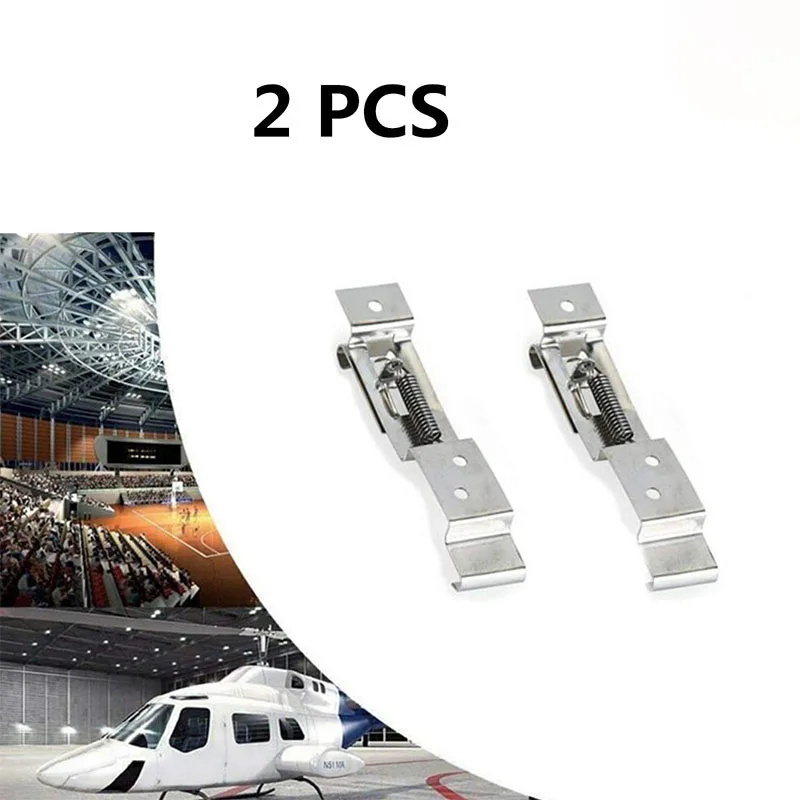 

2 PCS Rectangular Car License Plate Spring Loaded Stainless Steel Bracket Cars Frame Holder Clamps Trailer Number Plate Clips