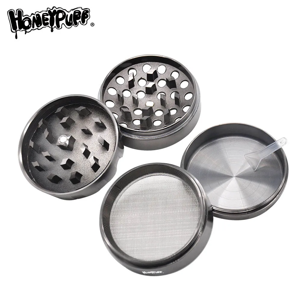 Курительная шлифовальная машина из цинкового сплава HORNET 63 мм 4 шт. металлическая