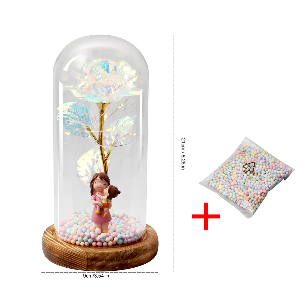 2021 LED зачарованная галактика Роза вечный 24K золотой Фольга цветок с сказочной