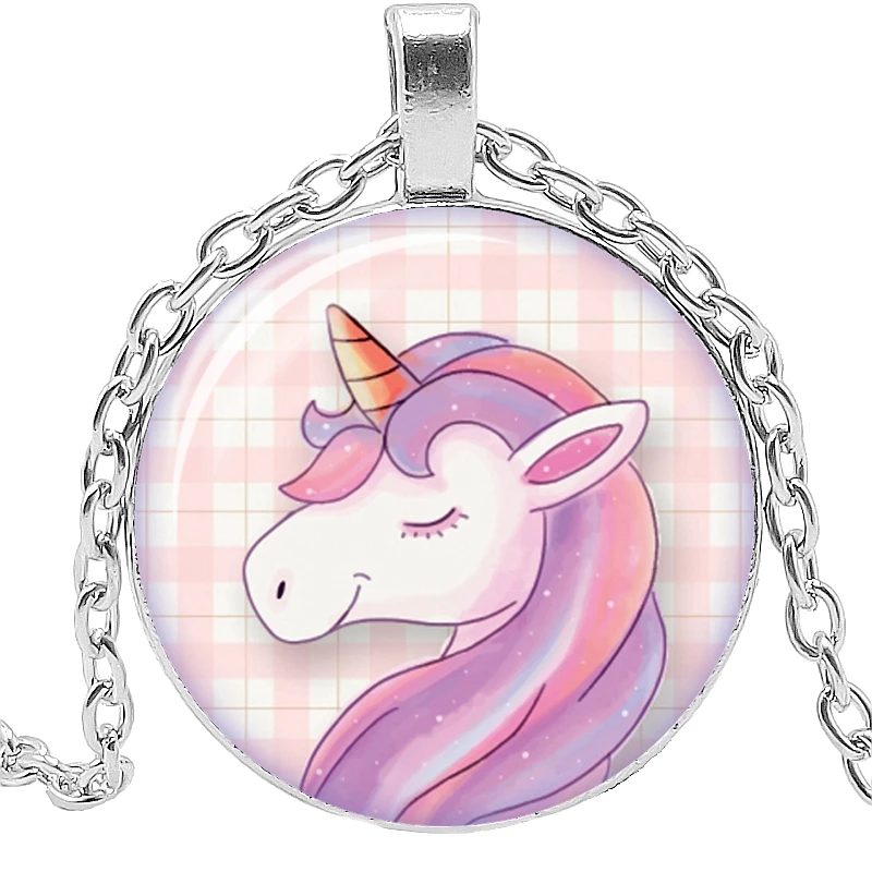 Модное креативное художественное ожерелье с кулоном из стекла изображением