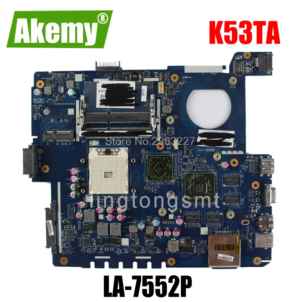 

QBL60 LA-7552P mainboard For Asus K53Z K53TA K53TK K53T X53T X53TA X53TK Laptop motherboard USB 3.0 DDR3