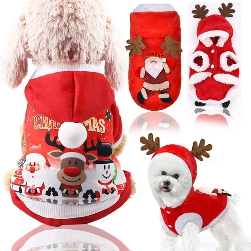 Одежда йоркширского терьера Roupa Cachorro Manteau Pour Chien 3d флисовый Рождественский свитер для собаки с лосем, костюм для мопса чихуахуа
