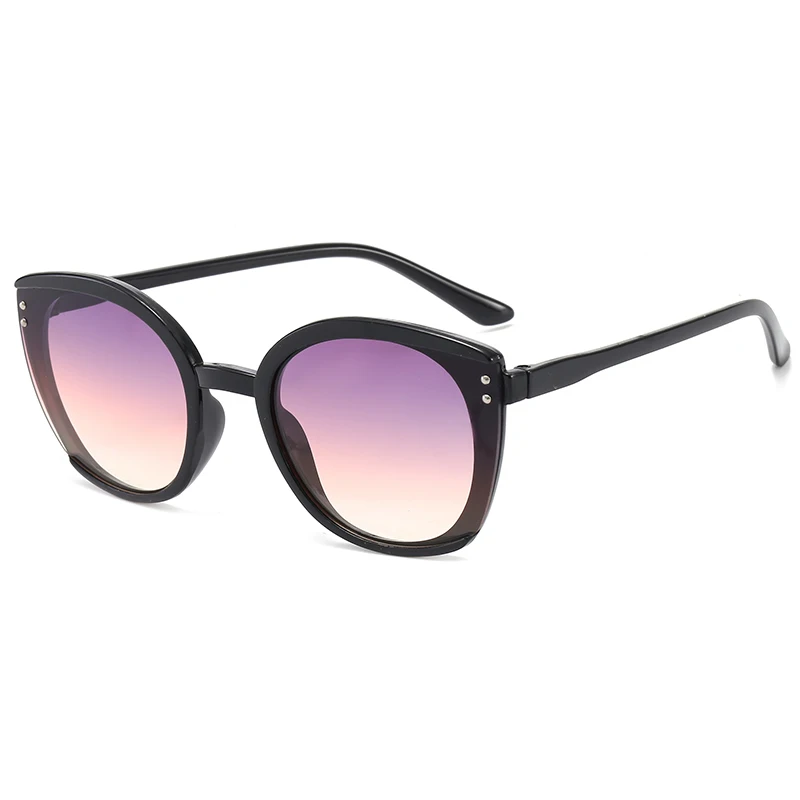 

Vintage Oversized Round Sunglasses Women Brand Designer Cat Eye Retro Black Frame Men Sun Glasses for Women Female UV400 Shades