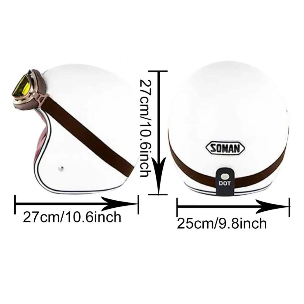 

80% Dropshipping!! Vintage Motorcycles Motorbike Men Women Half Helmet Safety Hat with Goggles