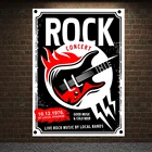 Гитарный флаг, рок-группа, холст, картина, музыка, постер для баракафе, ретро баннеры, Настенный декор, рок не мертвый, настенная наклейка, гобелен