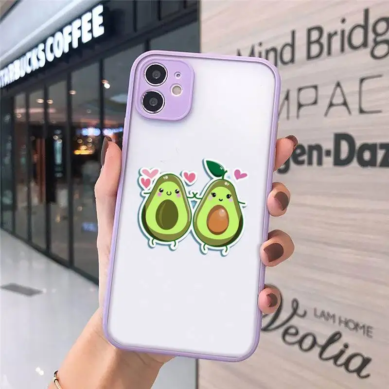 

Avocado cartoon cute food Phone Case matte transparent For iphone 7 8 11 12 plus mini x xs xr pro max cover
