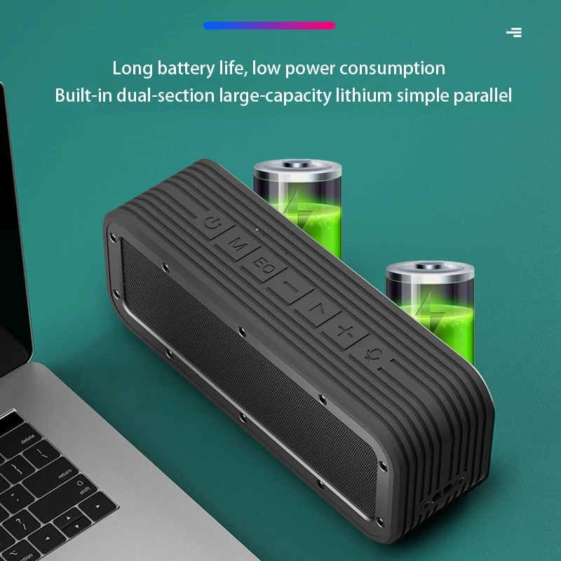 

Portable 50W Wireless Speaker Support AUX TF USB Subwoofer Stereo Loudspeaker