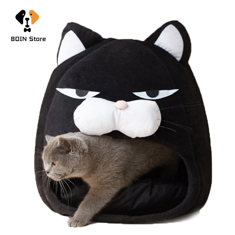 

New Foldable Cat House Sofa Soft Closed Pet Cat Bed for Cat Dog Warm Kennel Cartoon Waterproof Puppy Cats Cave Tent Pet Supplies