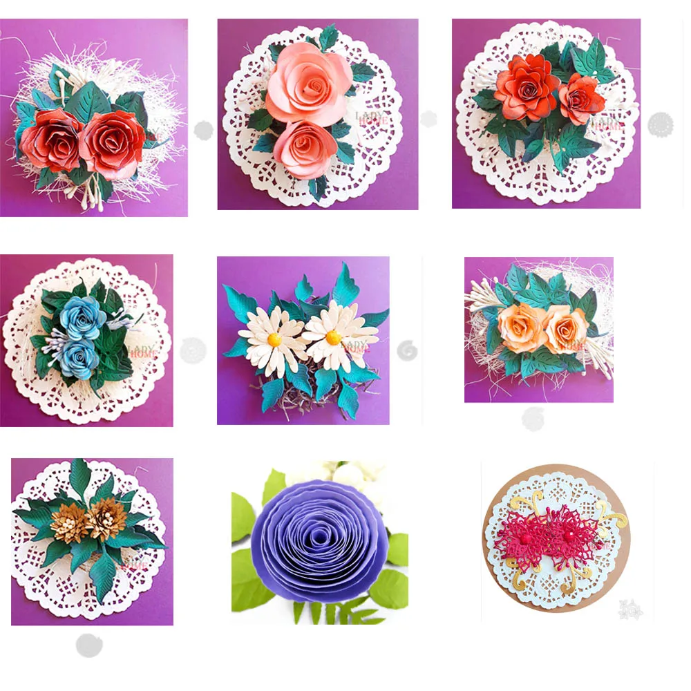 Спираль цветы Комбинации металлический Трафаретный вырубной штамп Скрапбукинг