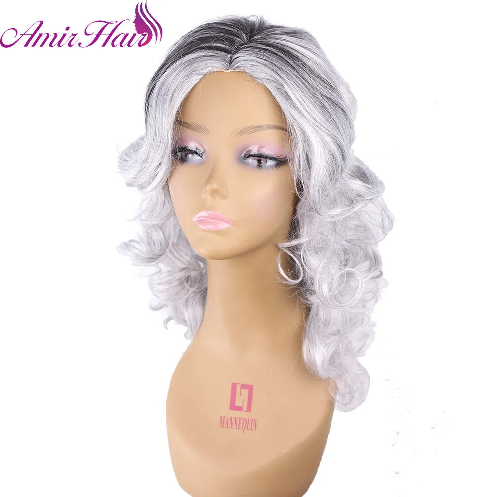 Синтетические волосы термостойкие черные и серые парики Короткие вьющиеся для