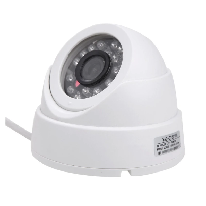 1/3 CCD 1000TVL 24 светодиодный ИК охранная Крытая купольная камера видеонаблюдения 3,6 мм PAL