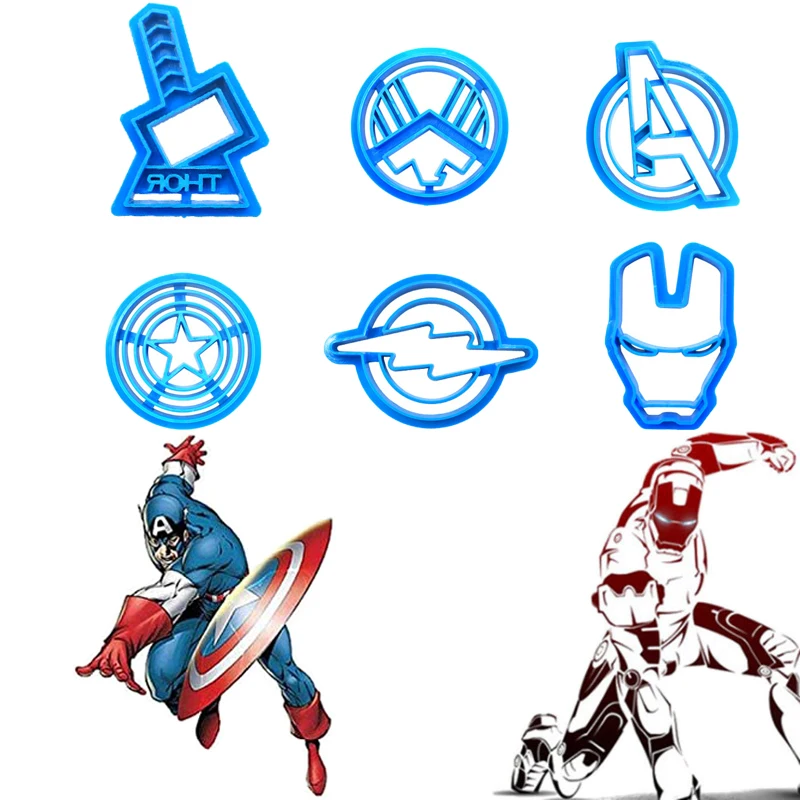 

Marvel Avengers Cookies Mold Disney Anime Figure Iron Man Captain Diy Cookies Cutters Mold Children for Christmas Toys Gifts