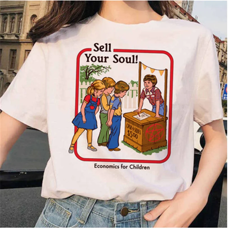 

LIYU Summer Ladies New T-shirts Fashion Casual Short T-shirts Let Us Summon Demon Printed Women's T-shirts