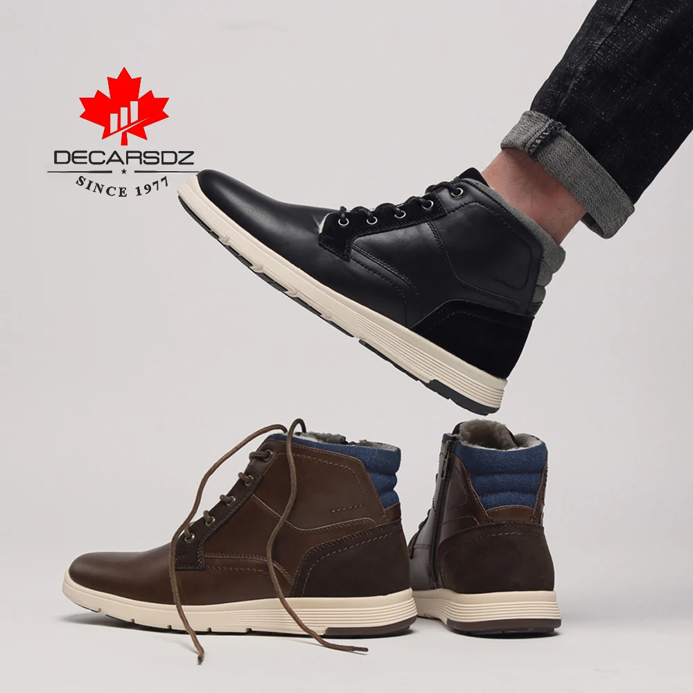 2019 Мужские осенне-зимние модные ботильоны мужские ботинки уличные Новые Теплые