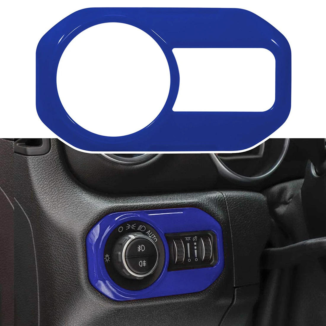 

Front Interior Headlight Switch Button Cover Dashboard Trim for Jeep Wrangler JL