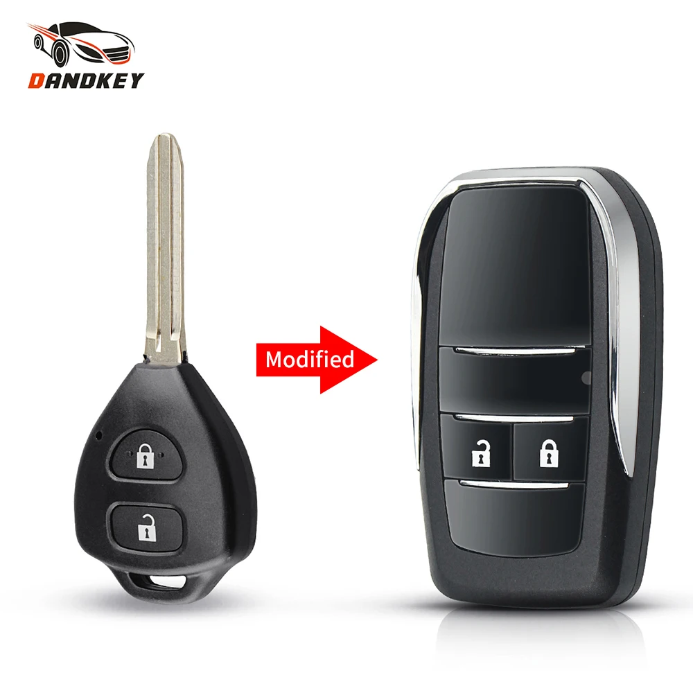 

Dandkey 10pcs Modified Car Remote Flip Key Shell Case For Toyota Corolla RAV4 Yaris Venza Scion 2/3/4 Buttons Smart Key Fob Case