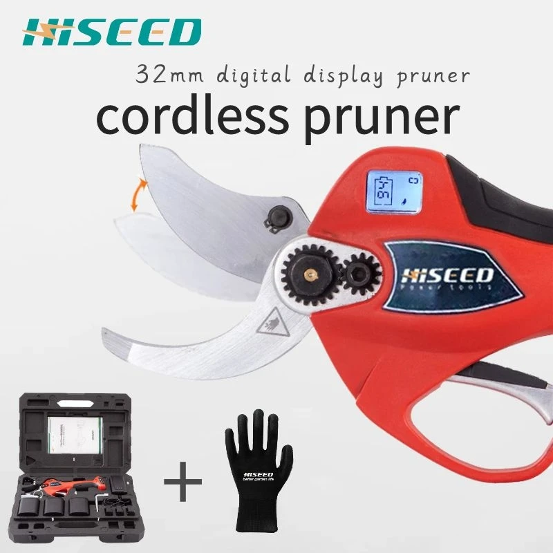 

HISEED HF 32, 32mm digital screen display electric pruning shear, cordless pruner, electric scissors 8 hours last
