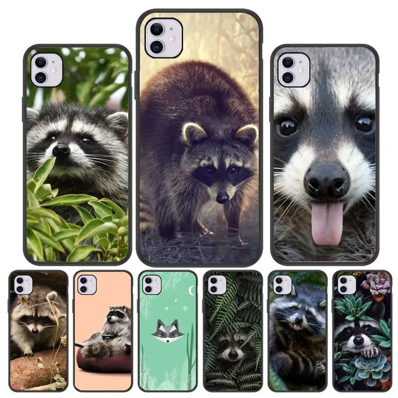 

Personalised Raccoon Bling Cute Phone Case For Iphone 5 SE 2020 6 6s 7 8 plus X Xr XS 11 12 Mini Pro Max Fundas Cover