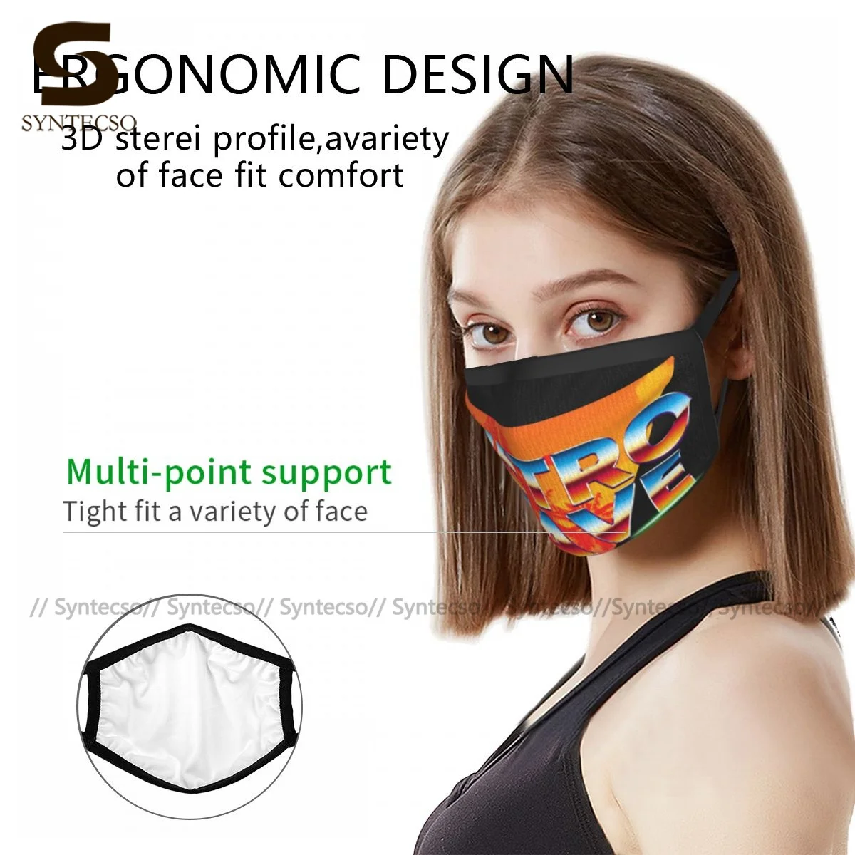 

Synthwave Face Mouth Mask Unisex Protector Cool Cloth Charm Facial Mask