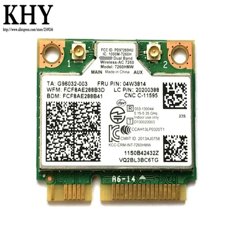 Оригинальная 7260AC 7260HMW Двухдиапазонная Wi-Fi Bluetooth 4 0 Wlan-карта для Thinkpad S440 S540 X140E E440 E540