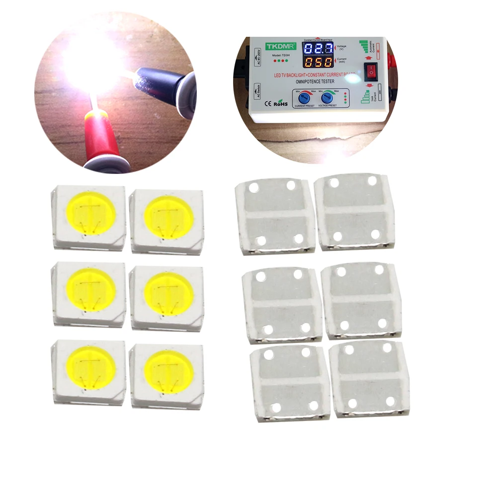 TKDMR 100/50pcs JF LED Backlight High Power 2W 3030 6V Current 250MA Color Temperature 10000-20000k For Lcd TV Application | Лампы и