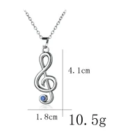 lucky simple singer logo hollow zircon music symbol pendant necklace love woman mother girl gift wedding blessing jewelry