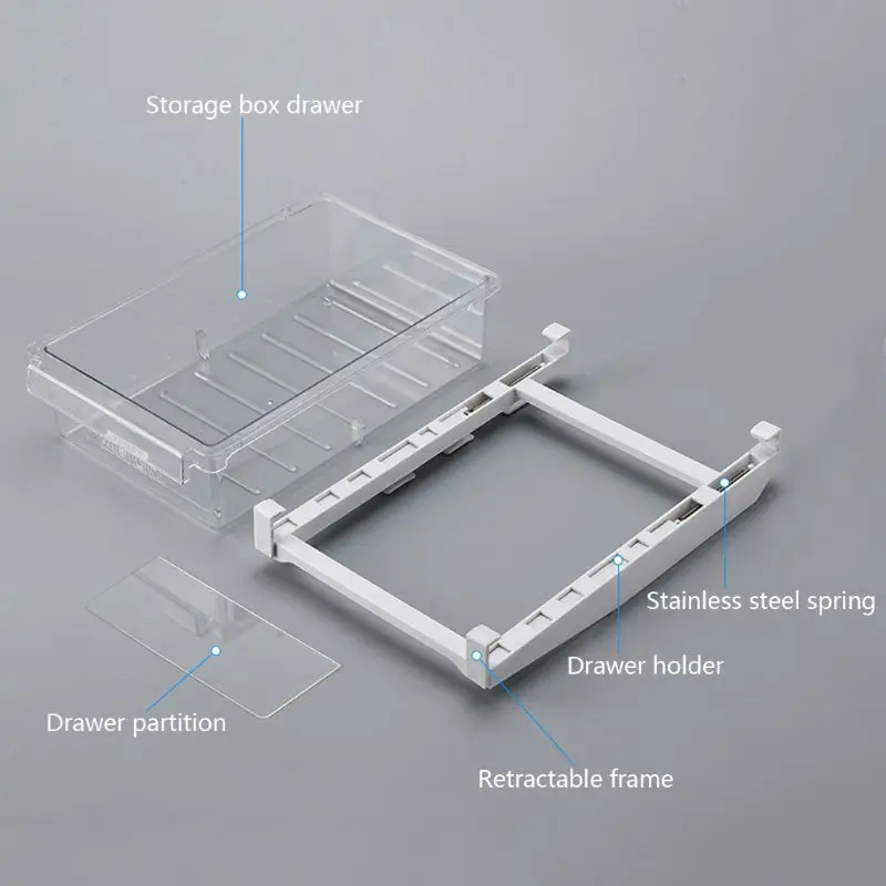 

Kitchen Fridge Freezer Space Saver Organizer Drawer Refrigerator Storage Box