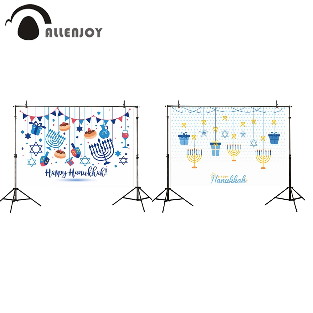 Свечи Allenjoy праздничный фон Счастливая Ханука Менора флаги звезда фотозона