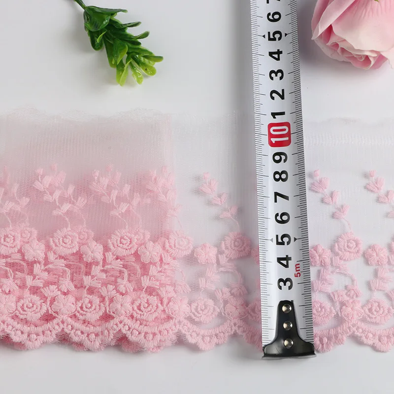 

1yard Pink Cotton Lace Fabric Mesh DIY Garment Accessories Lace Trims 10cm Width