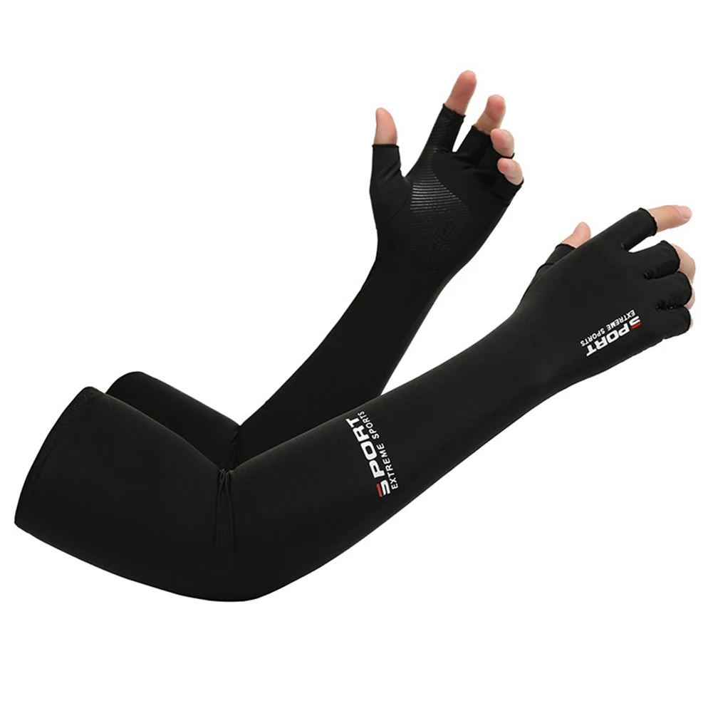 

Cool Men Women Arm Sleeves Ice Fabric Silk Outdoor Sport Protective Arm Warmers Running Cycling Sleeves UV Protection Arm Cover