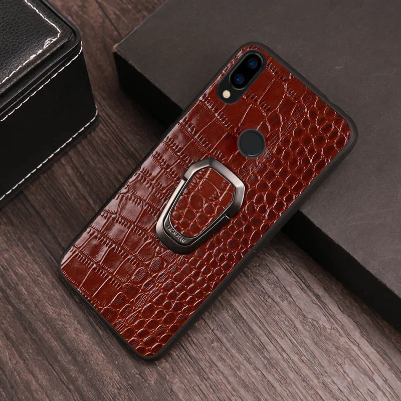 Brown Роскошный чехол для телефона Xiaomi pocophone F1 8 9 9se 9T A1 A2 lite Max 3 Pro с текстурой крокодила чехол для Redmi Note 5 6 7 6A 7A Pro - Цвет: Brown