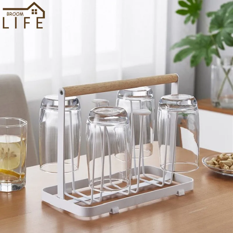 

Белый черный держатель для бокалов, кухонная полка, простая сортировочная стойка, кухонный напольный органайзер, товары для дома, аксессуар...