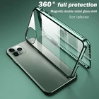 Магнитный двухсторонний стеклянный чехол с полной защитой 360 градусов для iphone 11 12 Pro XS XR X Max Mini 7 8 6 6s SE 2020 Plus, чехол