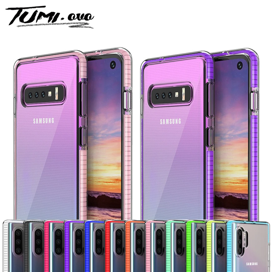 Бронированный противоударный прозрачный мягкий чехол для Samsung Galaxy S20 Ultra S8 S9 PIus S10