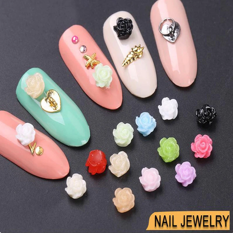 1000 шт полимерные розовые блестки для ногтей Стразы Роза цветок дизайн 12 цветов