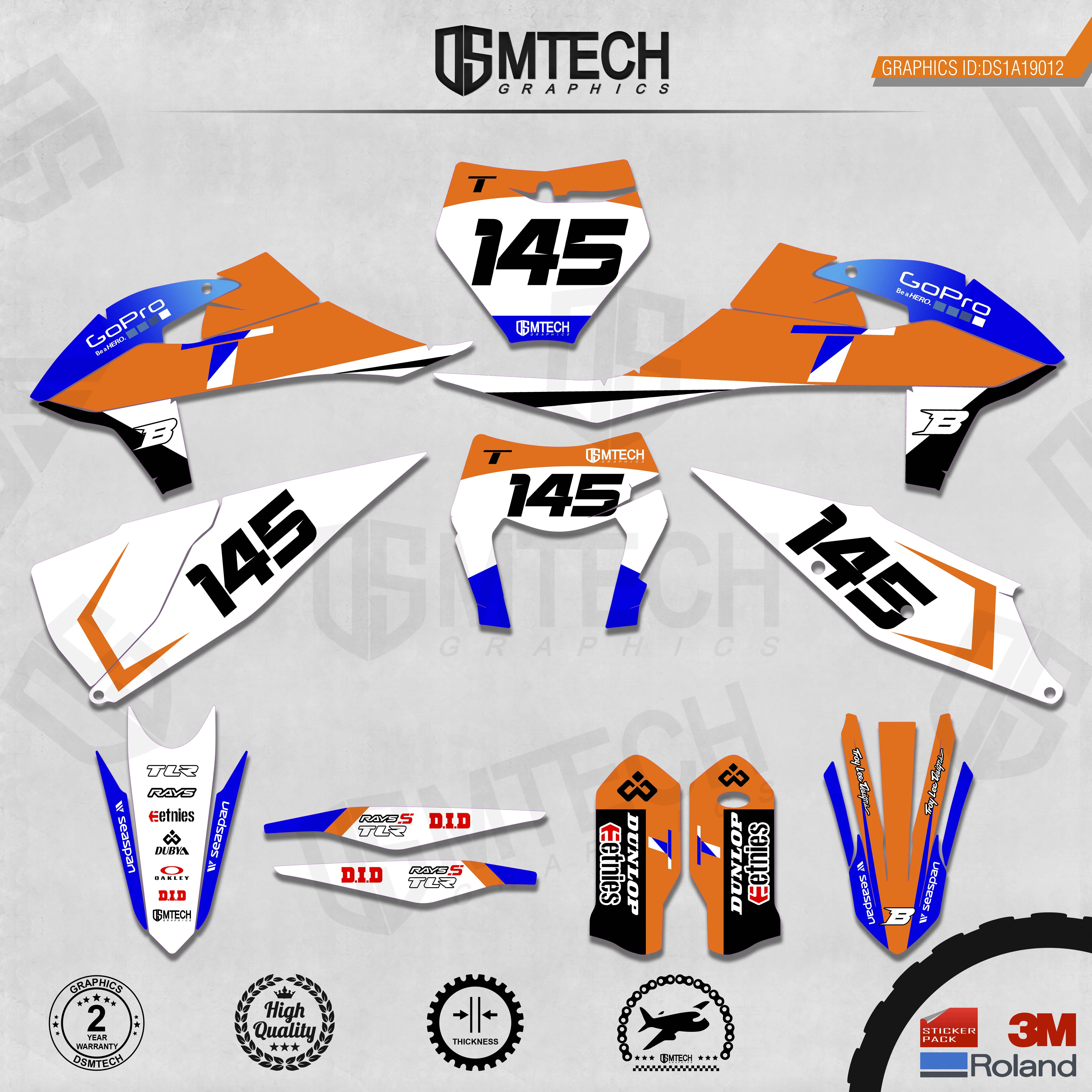 DSMTECH Customized Team Graphics Backgrounds Decals 3M Custom Stickers For 2019-2020 SXF 2020-2021EXC 012