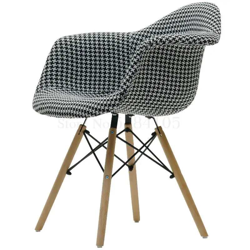 Скандинавский тканевый стул Ims Baijia Мягкий пластиковый обеденный со спинкой