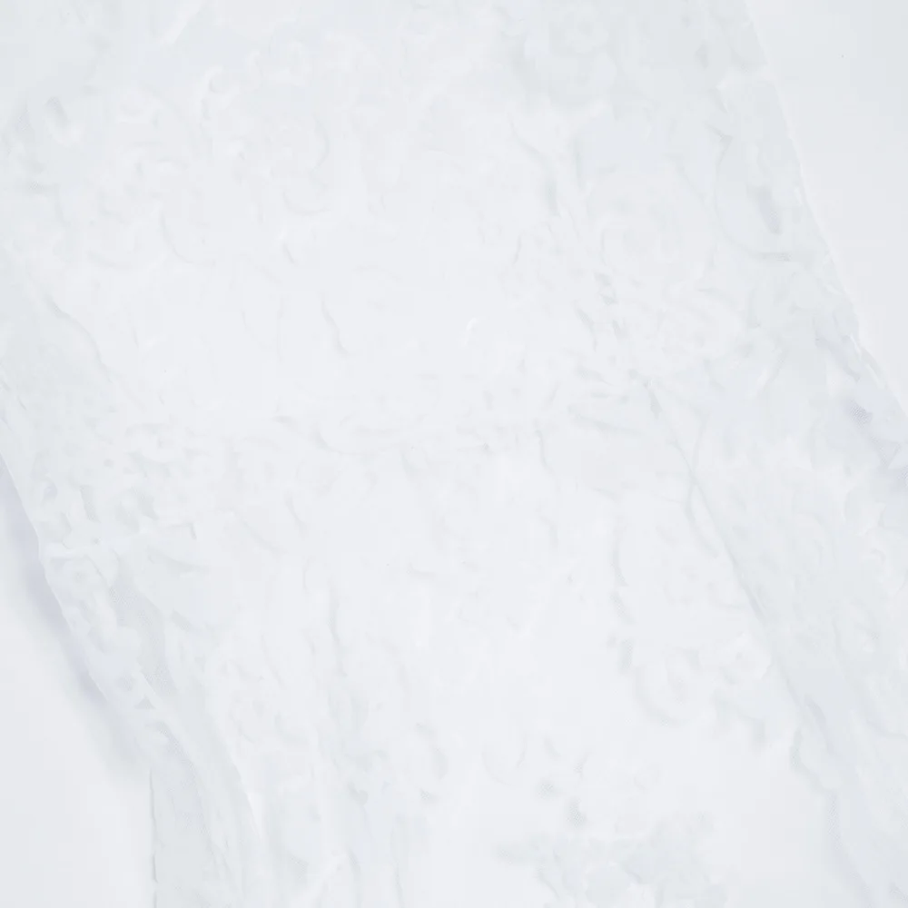 

Women Spring Summer Mesh Dress Ladies Casual Sexy Elegant Party Beach Lace Floral Embroidery Transparent White Long Dresses 446