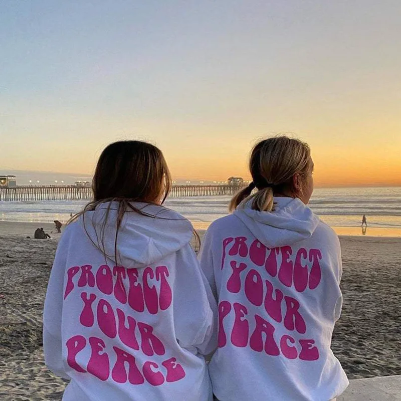 

Letters Print Women Hoodies Y2k Hip Hop Streetwear Kawaii Harajuku Grunge E-girl pullover tracksuit women white tops hoodies