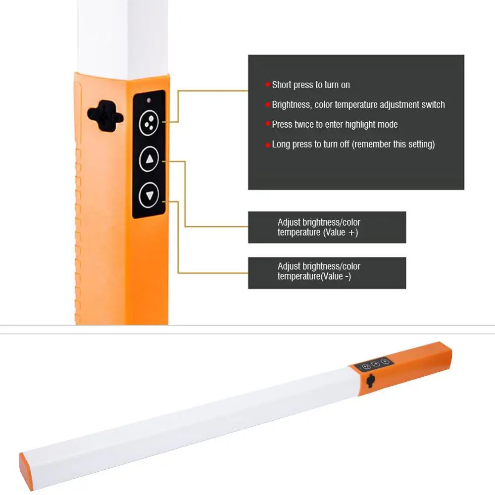 Портативная Водонепроницаемая портативная Светодиодная лампа 3000 6000K с зарядкой