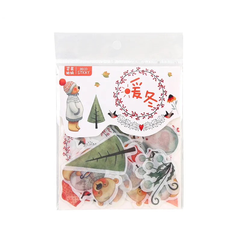 

40Pcs/bag 24 Designs D Diary Stickers Scrapbooking Warm Winner Series Japanese Kawaii Creative Stationery Stickers