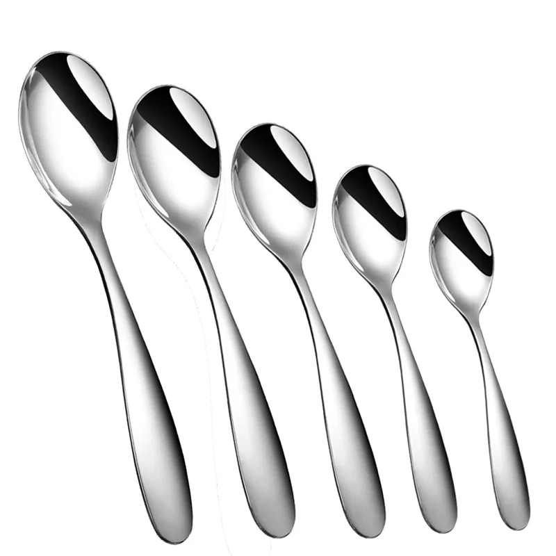 

5pcs/set Stirring Simple Spoon Creative Diffrent Size Round Coffee Tea Spoons Set Korean Creative Stainless Steel Coffee Spoon