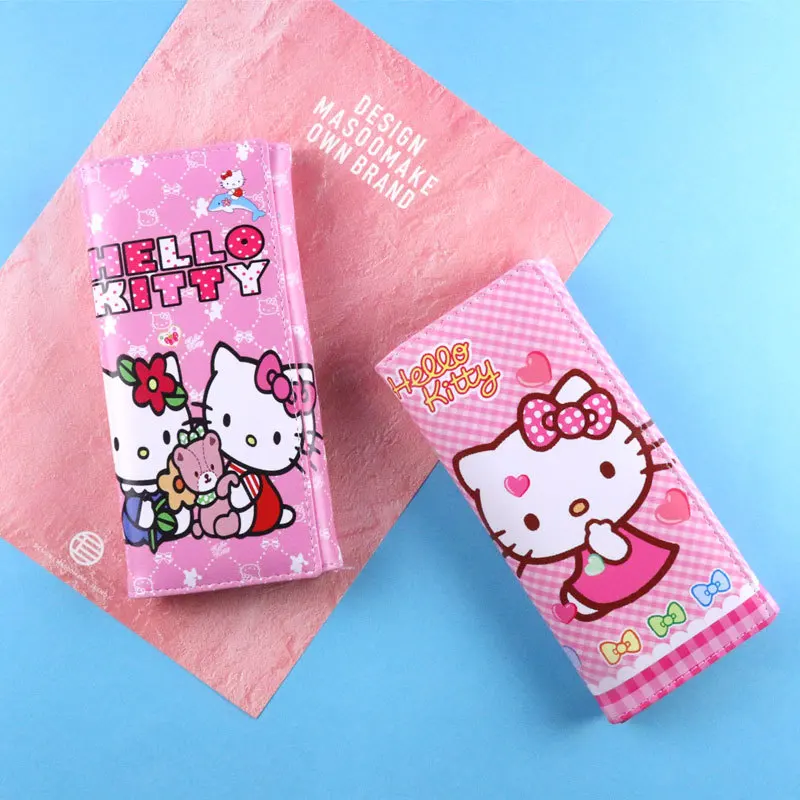 HELLO KITTY Модный женский короткий кошелек с рисунком милый детский индивидуальный