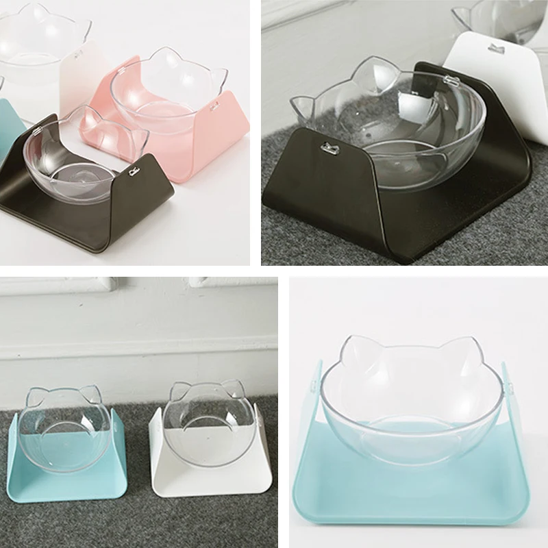 Прозрачная Регулируемая миска для кормления кошек регулируемая подставка под