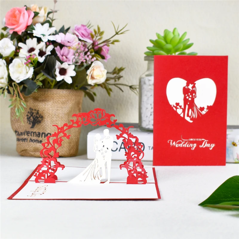 10 упаковок выдвижных свадебных открыток для приглашений в честь Дня Святого