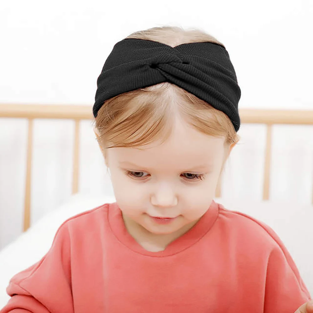 Kids Party Dress Elastic Hair Band Solid Cross Knitted Princess Headband Baby Girls Cute Headwrap Accessories D30 | Мать и ребенок