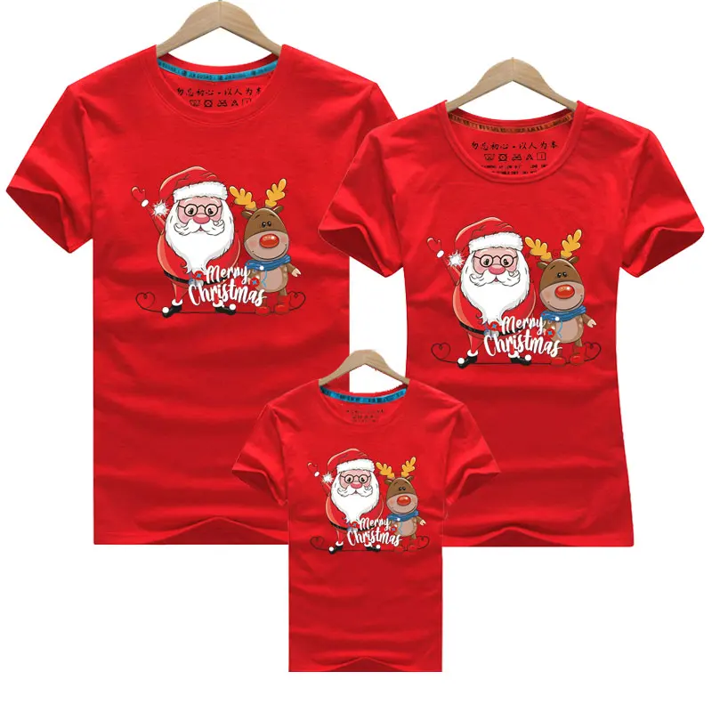 

Christmas Family Clothing Mommy and Me Clothes Mother Daughter Father Christmas Claus Print Kid T-shirts Family Matching Outfits