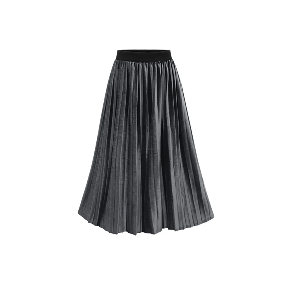 Весенние юбки черная облегающая плиссированная юбка с высокой талией женская