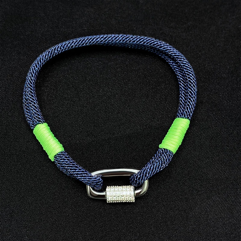 

The New 925 Sterling Silver Colorful Nylon Rope Bracelet Luxury Brand Monaco Fashion Jewelry Couple Bracelet For Women Gifts