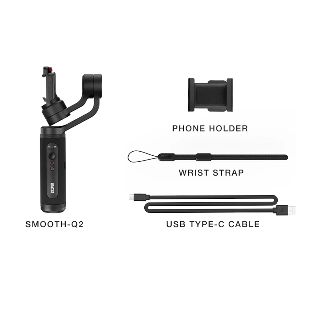 Smooth Q2 ZHIYUN официальный Гладкий Q2 карданный по-настоящему Карманный усовершенствованный мобильный ручной стабилизатор для iPhone XS/samsung/huawei/Redmi VS OSMO - Цвет: Smooth Q2